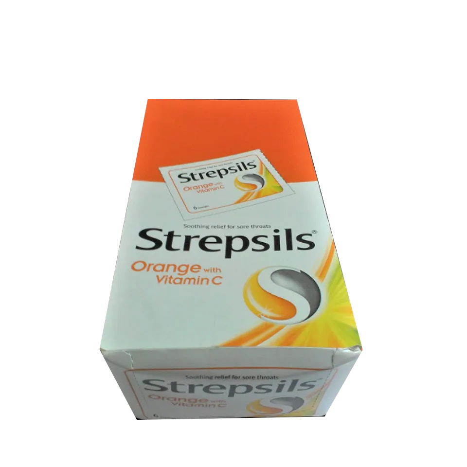 Strepsils Lozenges (Orange Flavour with Vitamin C) X24