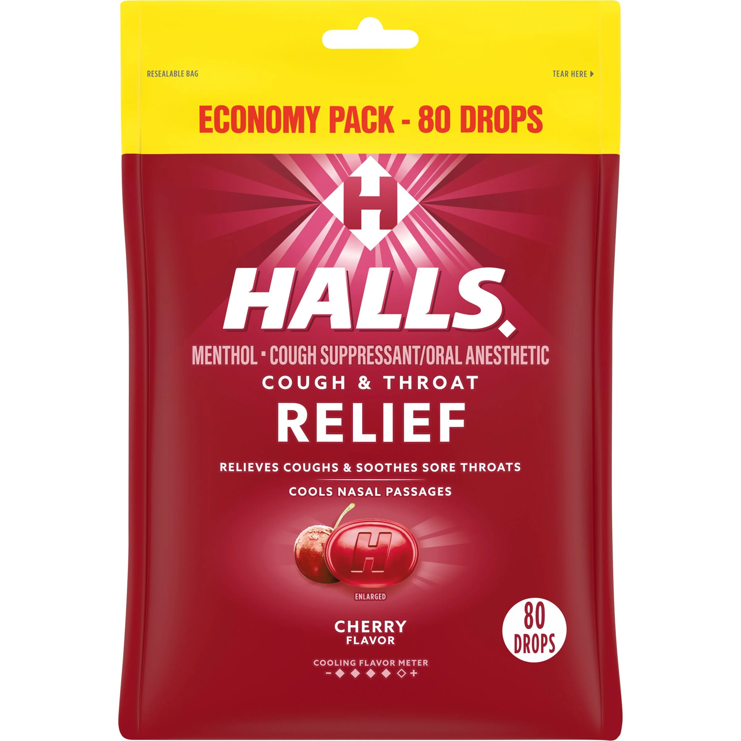 Halls Cough & Throat Relief Drops 