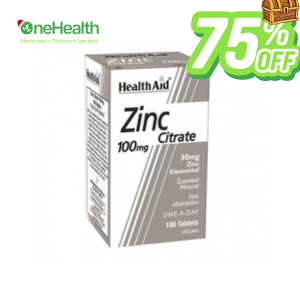 HealthAid Zinc Citrate 100mg (Expire 31 January 2026)